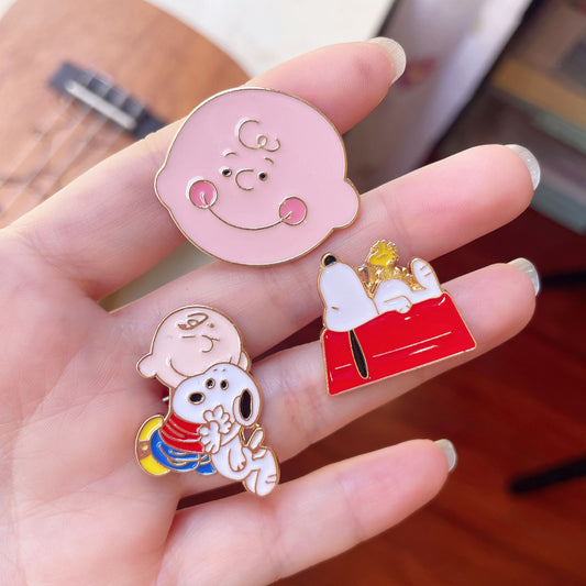 Cute Charlie Snoopy Enamel Pin Cartoon Character Badge