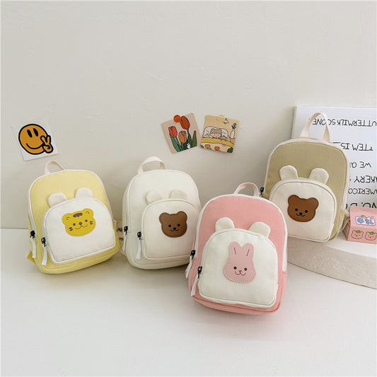 Cartoon Rabbit Kids Backpack Colorful Dual Shoulder Bag