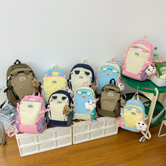 Cute Cartoon Kids Backpack with Keychain Large Capacity