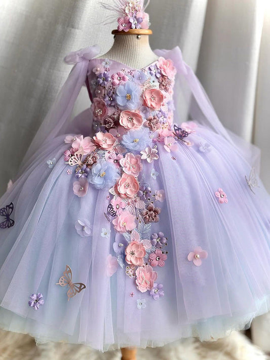 Girls' Embroidered Fairy Princess Tutu Dress
