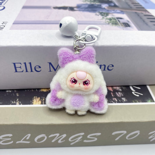 Bowknot Plush Cartoon Big Ear Doll Keychain Accessories