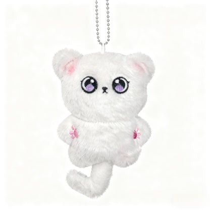 Cute Plush Siamese Cat Keychain Pendant for Bags