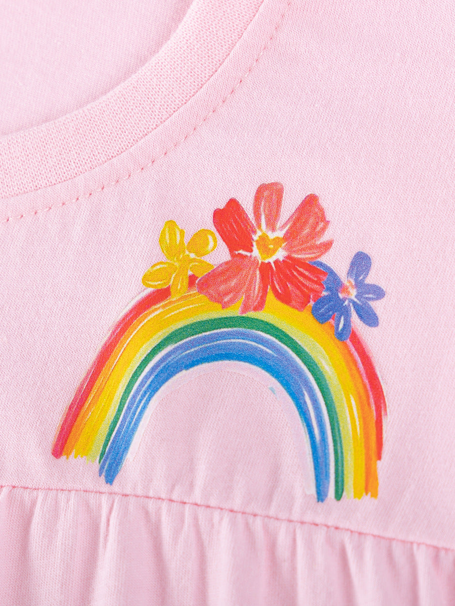 Adorable Floral Baby Outfit Summer Cotton Two-Piece Set