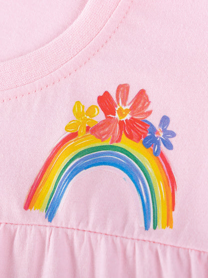 Adorable Floral Baby Outfit Summer Cotton Two-Piece Set