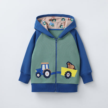 Creative Cartoon Zip-Up Hoodie for Kids