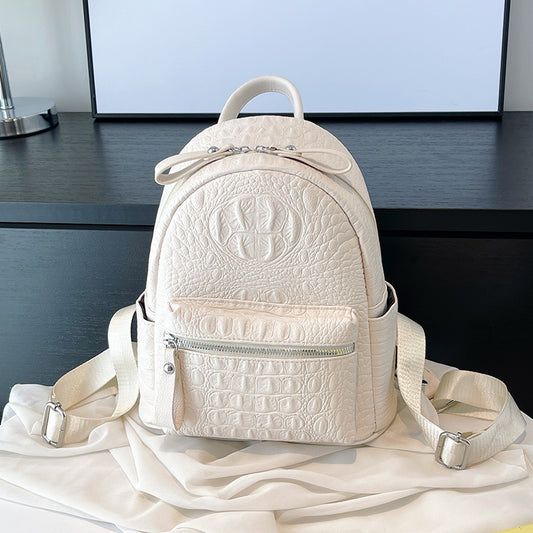 Simple Solid Color Large Capacity Women's Backpack for Travel