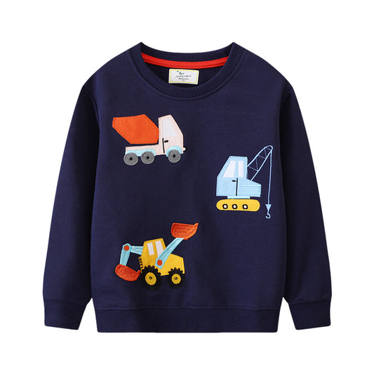 Cartoon Cotton Long Sleeve Boys Sweatshirt