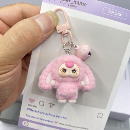 Plush Bow Tie Big-Eared Doll Keychain