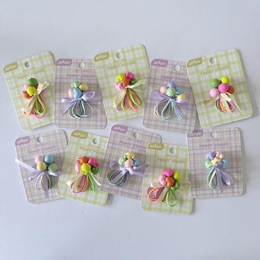 Cute Colorful Hair Ties for Kids with Bear Design