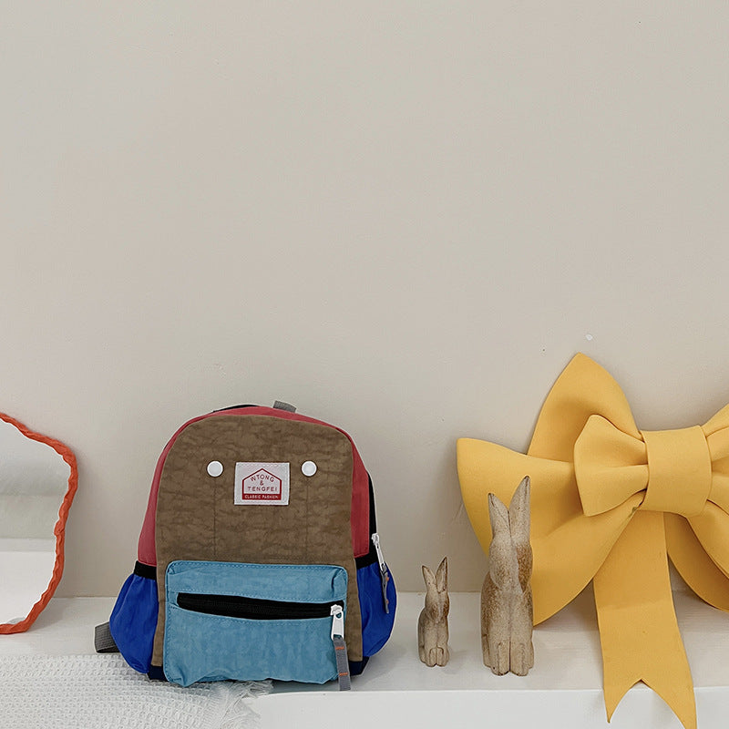 Kids Canvas Backpack Casual Lightweight Double Shoulder Bag