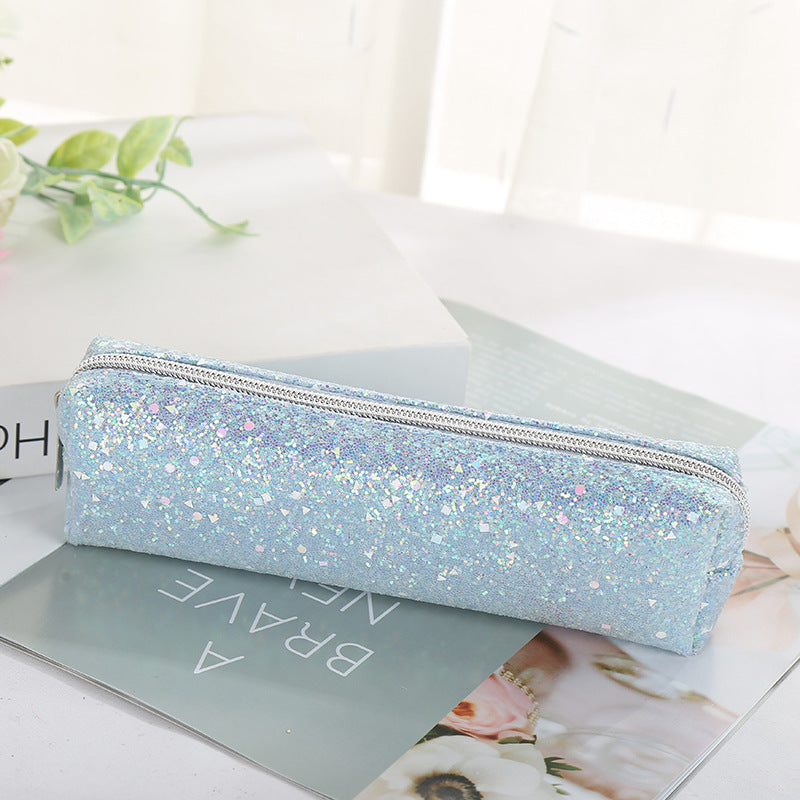 Round Pencil Pouch Minimalist Oxford Fabric For School