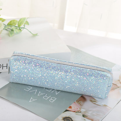 Round Pencil Pouch Minimalist Oxford Fabric For School