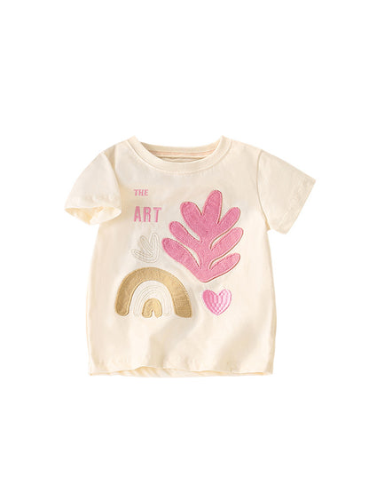 Cute Animal Print Cotton T-Shirt for Girls