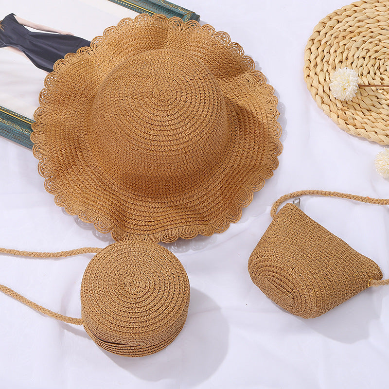Cute Woven Kids Bag Set with Hats for Boys and Girls