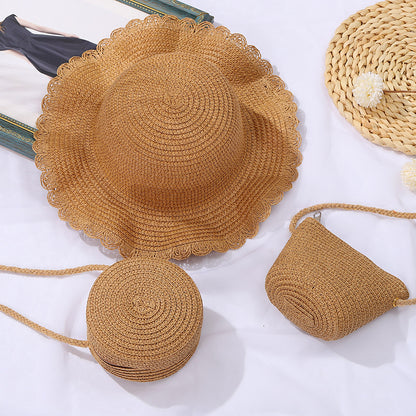 Cute Woven Kids Bag Set with Hats for Boys and Girls