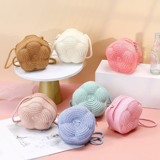 Summer Beach Floral Woven Bag for Kids