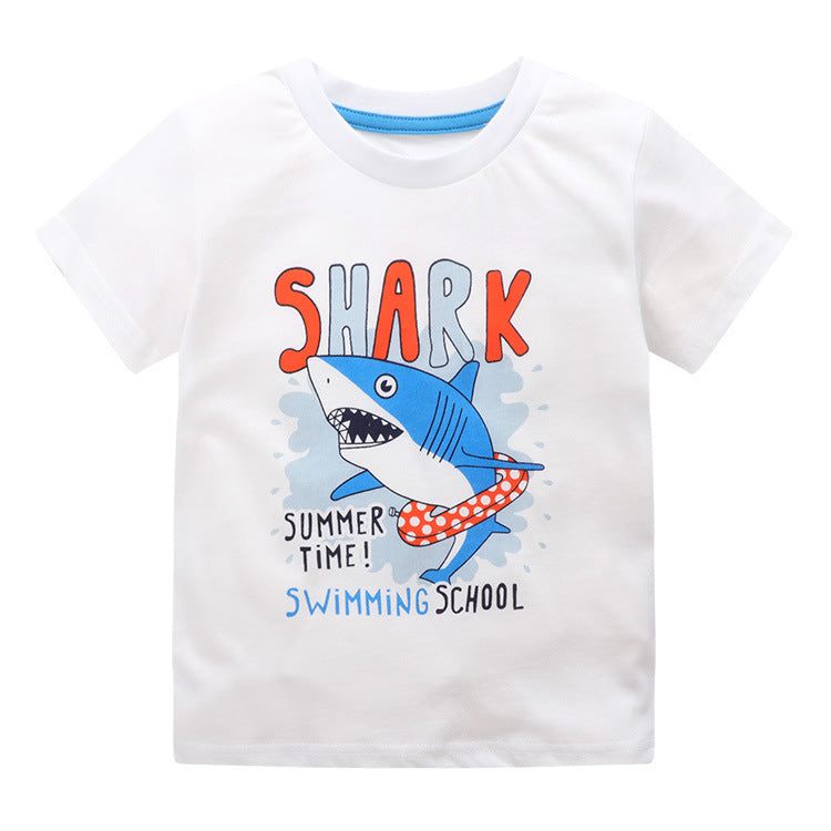 Little Bitty Boys' Summer T-Shirt Animal Cartoon Moisture-Wicking Casual Style