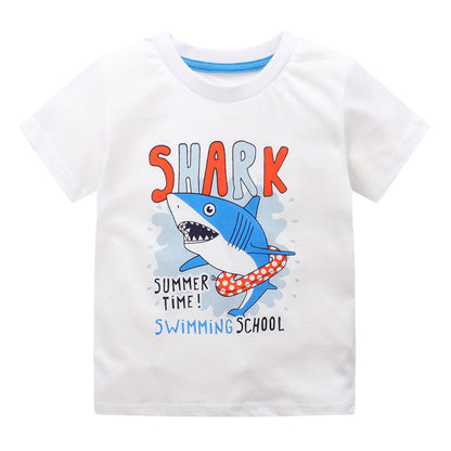 Little Bitty Boys' Summer T-Shirt Animal Cartoon Moisture-Wicking Casual Style