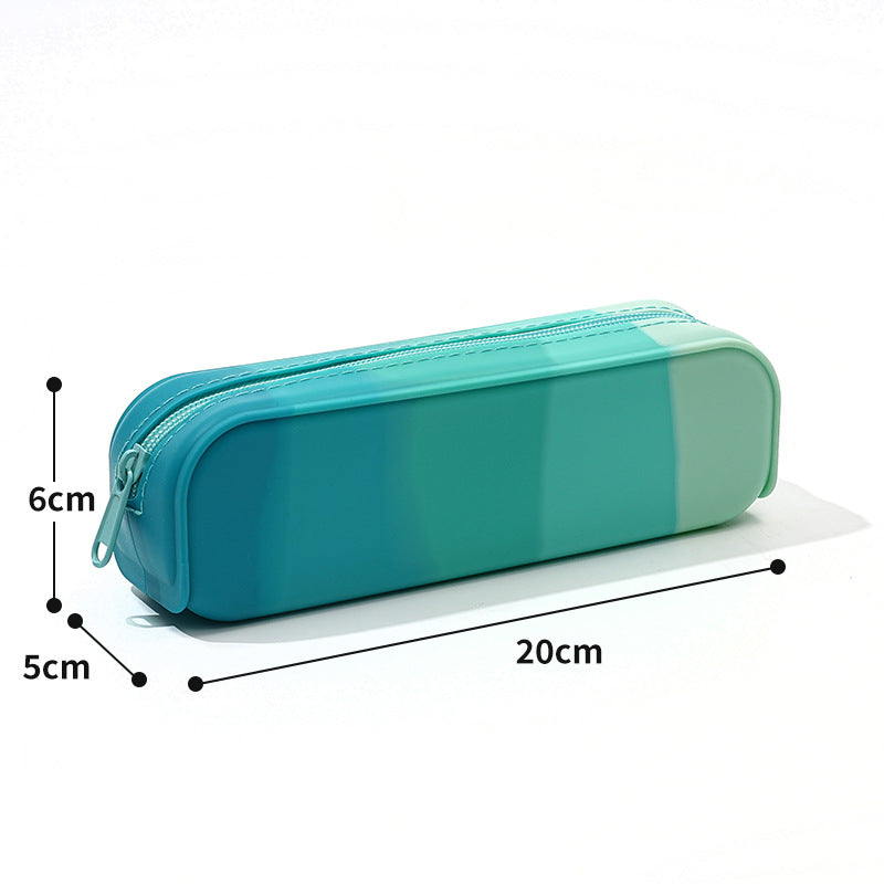 Gradient Silicone Pencil Case Large Capacity 20cm