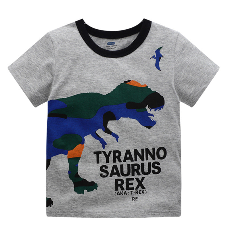Little Bitty Boys' Summer T-Shirt Animal Cartoon Moisture-Wicking Casual Style