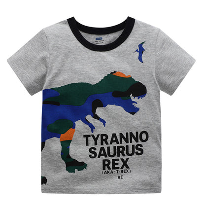 Little Bitty Boys' Summer T-Shirt Animal Cartoon Moisture-Wicking Casual Style
