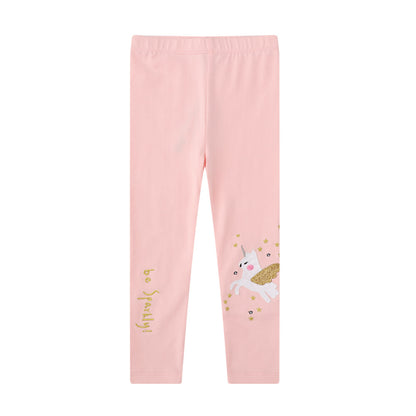 Embroidered Cotton Leggings for Girls Casual Stretch Fit
