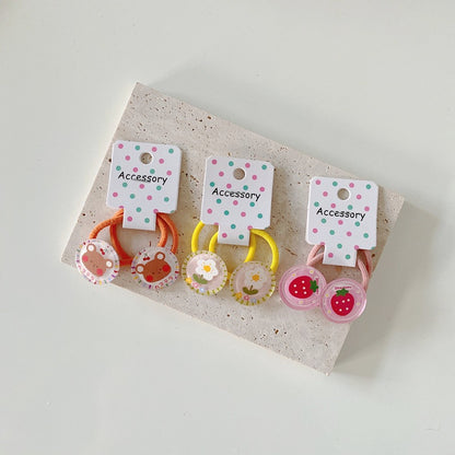 Cartoon Print Acrylic Hair Ties for Kids