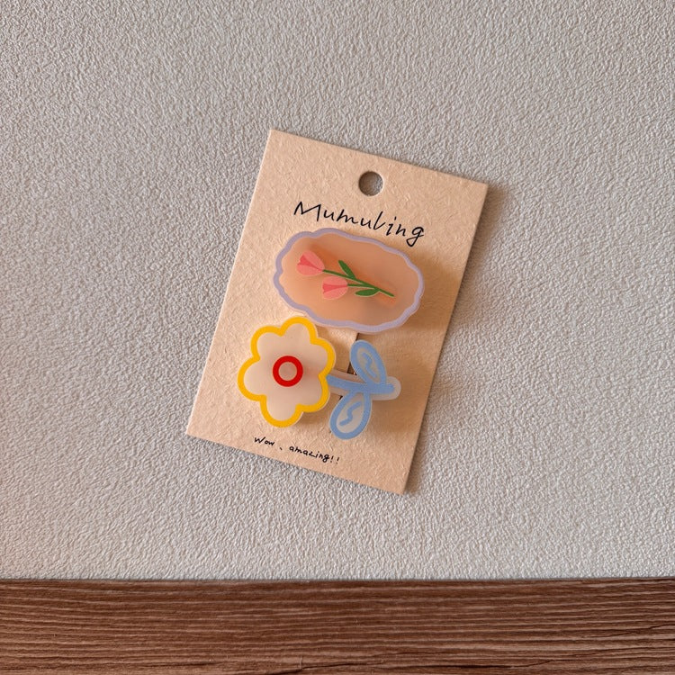 Cartoon Acrylic Hair Clips for Kids - Cute Animal Designs
