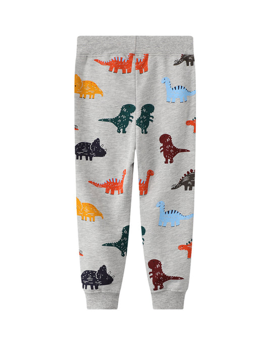 Kids Sweatpants With Cartoon Print Soft Cotton Casual Long Pants