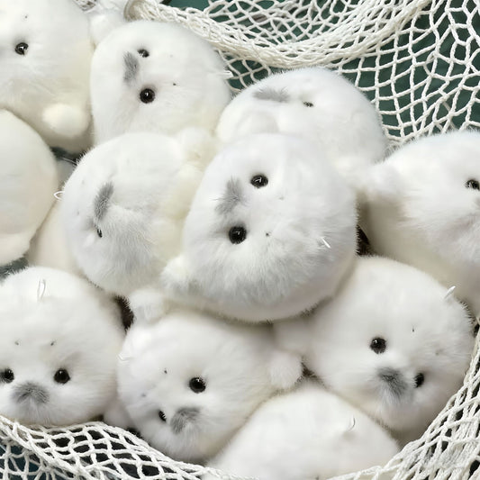 Cute Baby Seal Plush Toy Keychain Soft Marine Animal