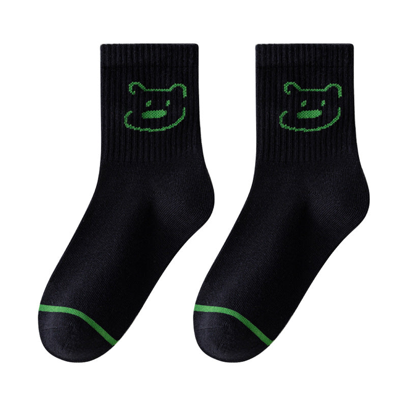 Color Block Cotton Mid-Calf Basketball Socks for Kids