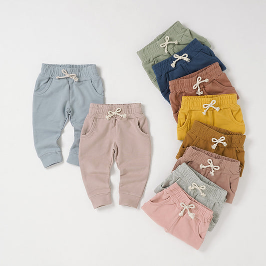 Casual Organic Cotton Baby Pants With Drawstring