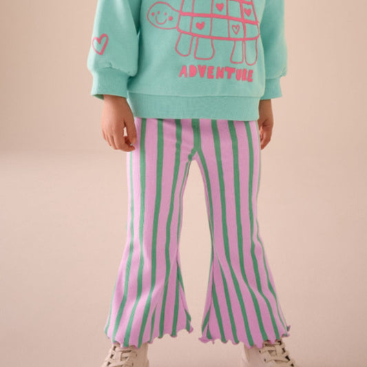Girls' Flare Leggings Trendy Casual Cotton Bottoms