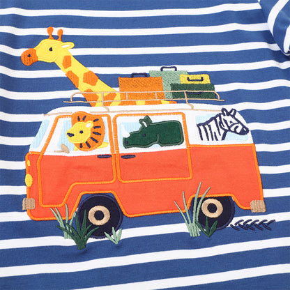 Long Sleeve Cartoon T-Shirt Breathable Cotton for Kids