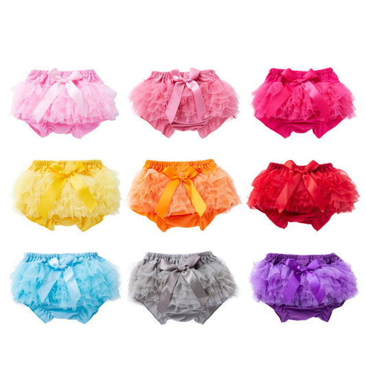 Cute Double-Sided Tulle Playsuit With Bow for Baby Girls