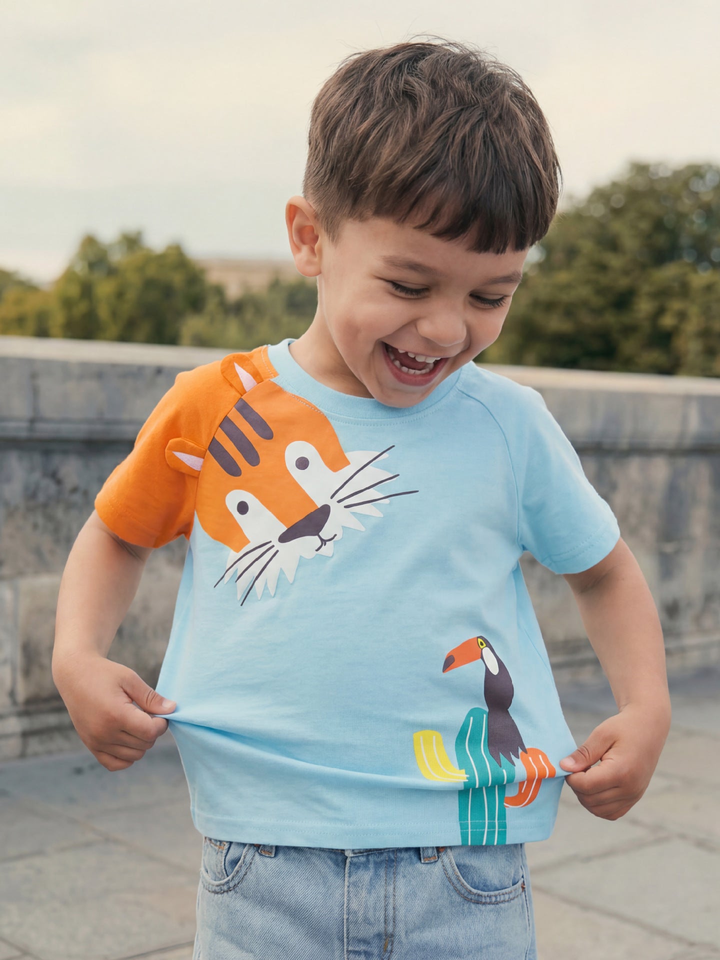 Cartoon Print Cotton T-Shirt for Boys - Casual Summer Top