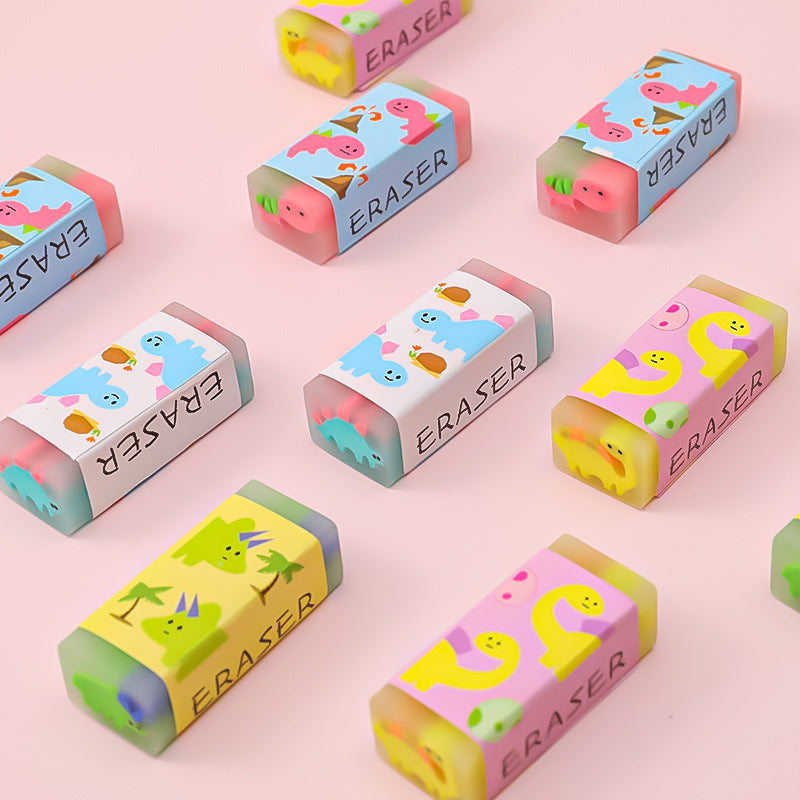 Novelty Heart Dinosaur Erasers For Pencil Correction
