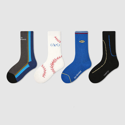 Kids Socks Puppy Cartoon Breathable Cotton Mid Calf