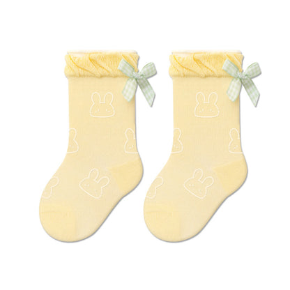 Baby Cotton Socks Breathable Thin Mid-Calf Socks