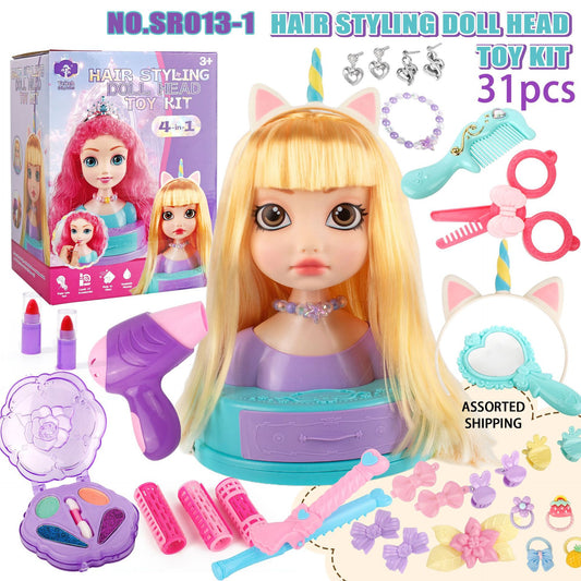 Design Your Own Hairstyle Doll Playset Plastic Hair Brushing Toy
