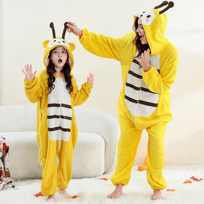 Kids & Adults Fleece Onesie Pajamas with Easter Patterns