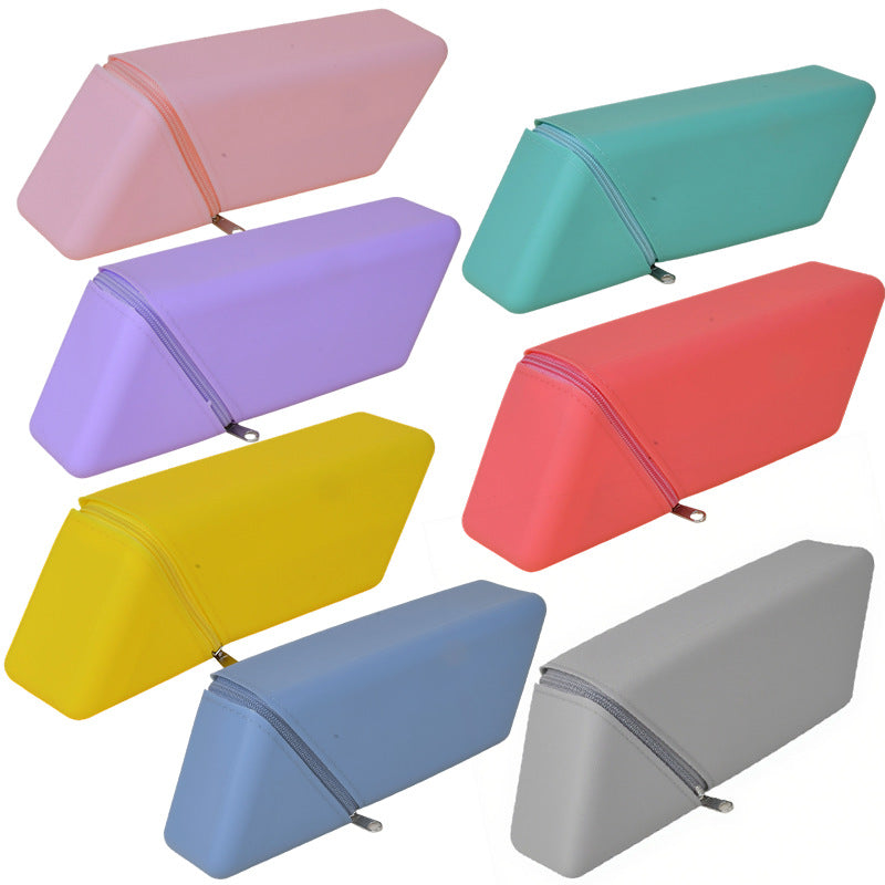 Silicone Diamond Zipper Pencil Case Desk Pouch