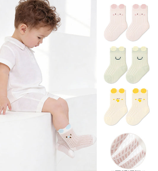 Breathable Baby Socks Cartoon Design Lightweight Cotton Socks