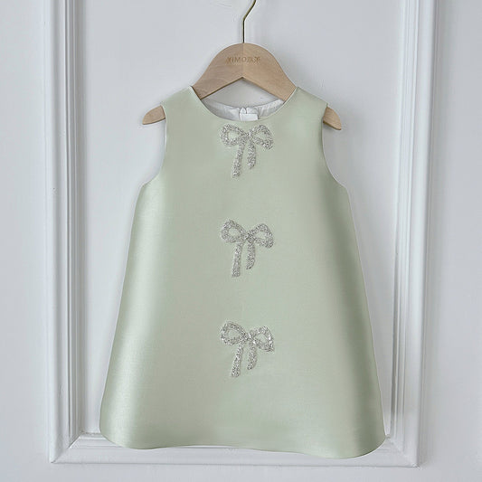 Girls' Sleeveless Linen Princess Performance Dress