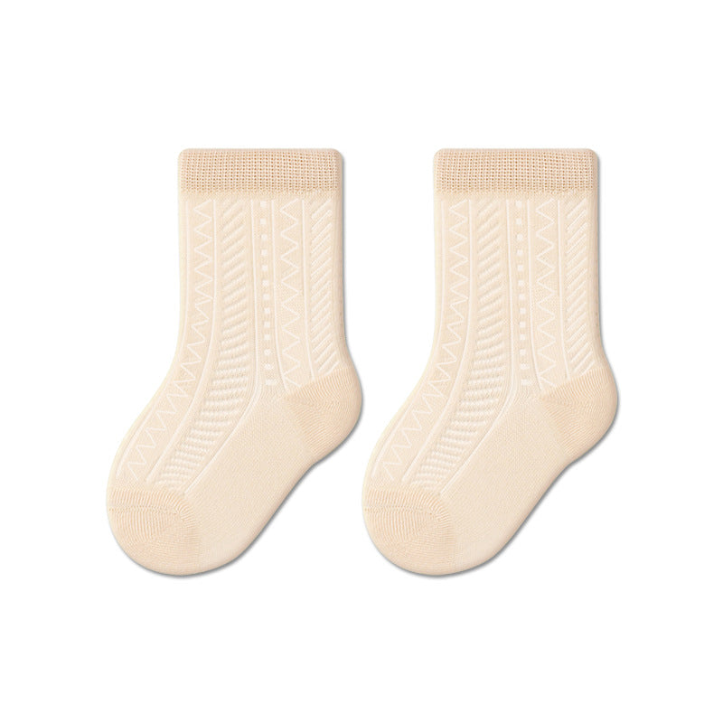 Baby Cotton Socks Breathable Mid-Calf Socks for Boys and Girls