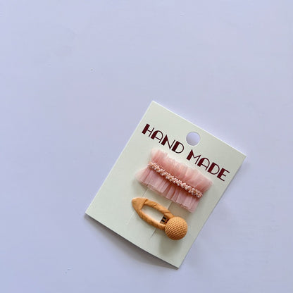 Cute Children's Mesh Beaded Hair Clips for Girls