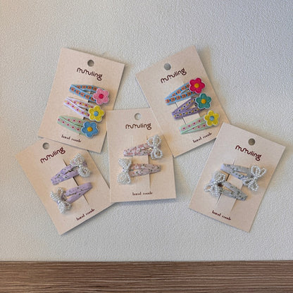 Kids' Flower Hair Clips Cute Pearl Bow Hair Accessories