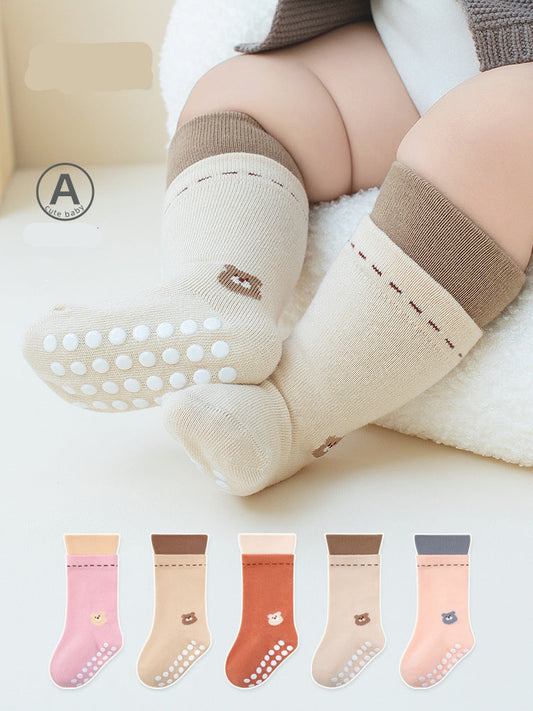 Baby Socks Non-Slip Cotton Mid-Calf Socks for Walking