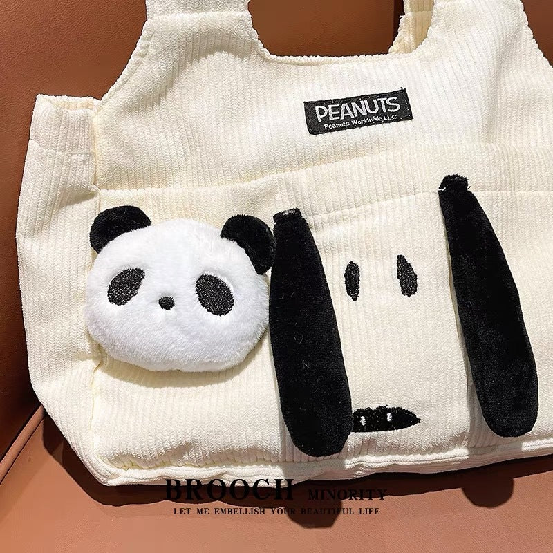 Cute Panda Plush Brooch Cartoon Animal Pin for Girls