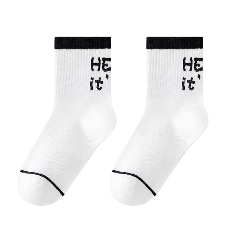 Color Block Cotton Mid-Calf Basketball Socks for Kids